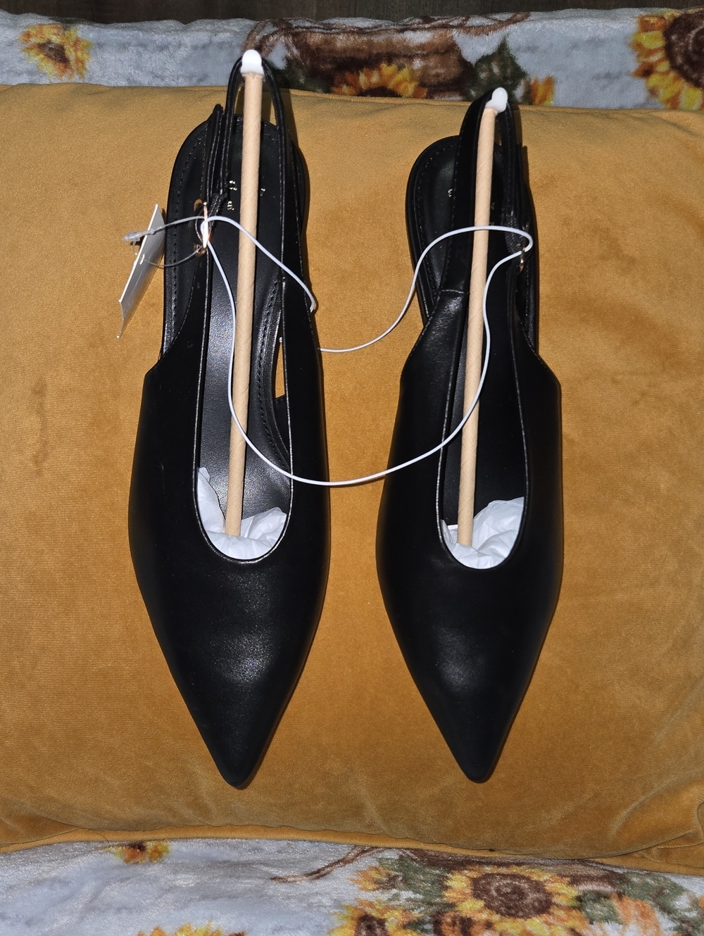 a new day Black Pointed Slingback Heels